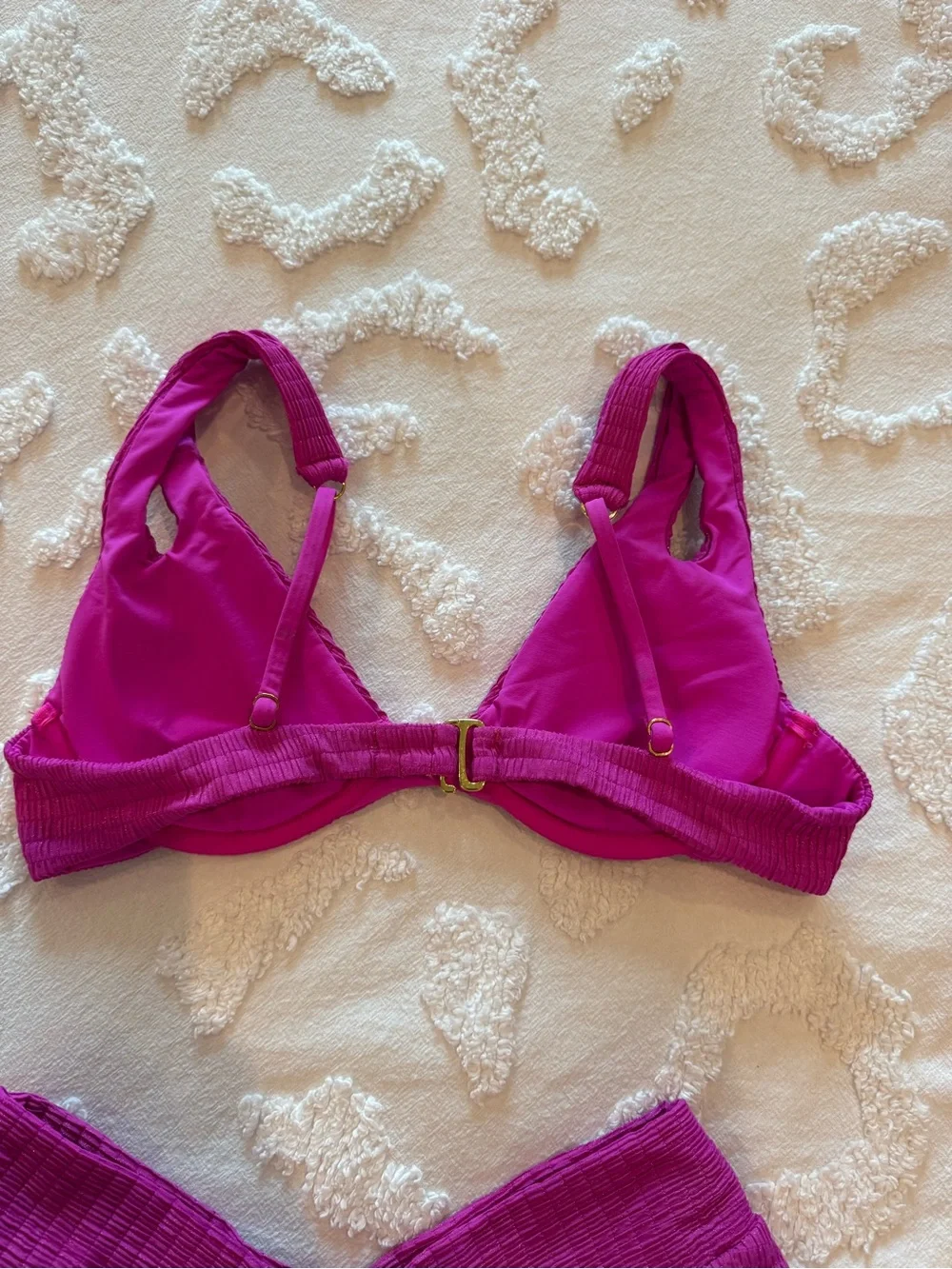 BECCA Fuchsia Textured Two-Piece Bikini